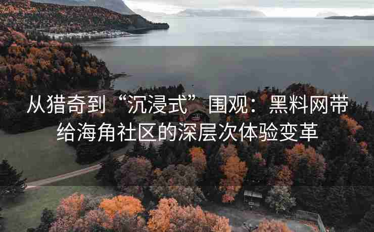 从猎奇到“沉浸式”围观：黑料网带给海角社区的深层次体验变革