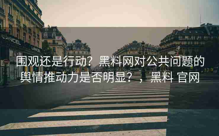 围观还是行动？黑料网对公共问题的舆情推动力是否明显？，黑料 官网