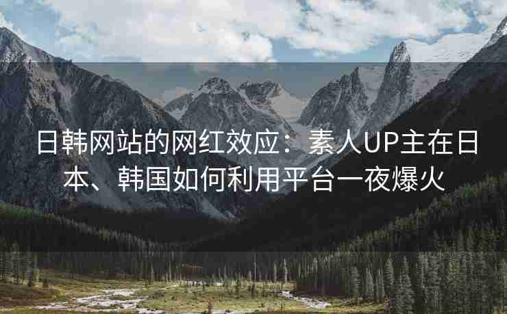 日韩网站的网红效应：素人UP主在日本、韩国如何利用平台一夜爆火